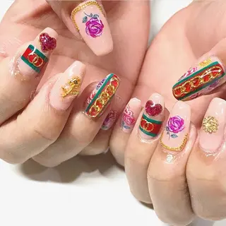 ネイル 渋谷／チップ長さ出し 👑アプレgel-xのネイルデザイン