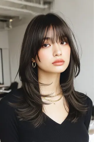 セミロング カラー 韓国×艶ハイトーンが かわいい✨️リオ🍒のヘアスタイル
