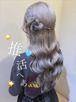 ロング ヘアアレンジ ボウ🪞ヘアセット /メイク/マツパのマツエク・マツパデザイン
