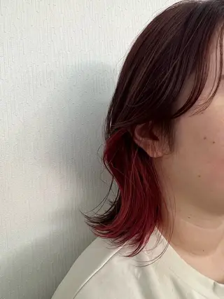 ミディアム カラー 藤野 莉奈のヘアスタイル