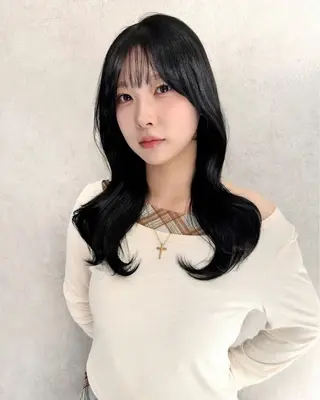 ロング カラー レイヤーカット 韓国ヘアayameのヘアスタイル