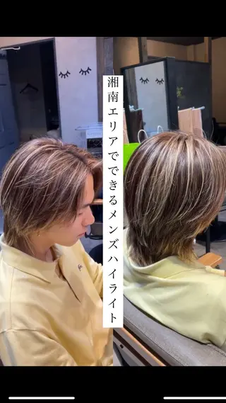 ミディアム カラー パーマ メンズ 藤沢美容室/メンズ afloat_ryoのヘアスタイル