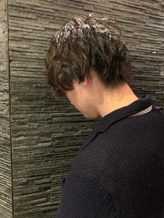セミロング パーマ メンズ 田中 千恩のヘアスタイル
