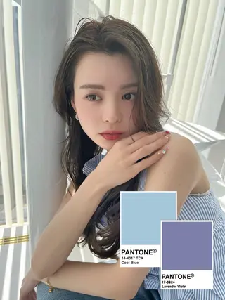 セミロング カラー ヘアセット💘 似合わせカラーのヘアスタイル