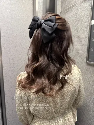 セミロング カラー ヘアセット/レイヤー 赤み消し/はるかのヘアスタイル