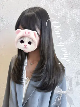 セミロング カラー 中嶋心渚⌇透明感 カラー️🩵🎀‪のヘアスタイル