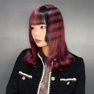 ミディアム カラー ★デザインカラー ハイトーン ももか★のヘアスタイル