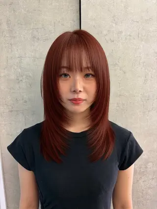 ミディアム 顔まわり/透明感 カラーYoshidaのヘアスタイル