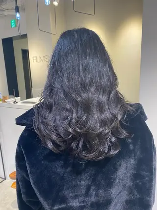 ミディアム パーマ メンズ清潔感のプロ 💈メンズパーマ藤田のヘアスタイル