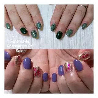 ミディアム ネイル 🐾enen style 🐾のネイルデザイン