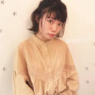 ミディアム ヘアアレンジ 市川 千夏のヘアスタイル