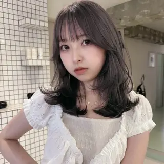 セミロング カラー キラリ/柔らかカラー /オリーブカラー🍵のヘアスタイル