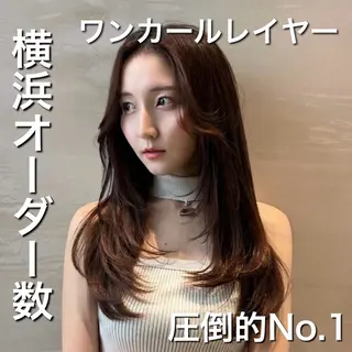セミロング 髪質改善/縮毛矯正/ 韓国レイヤー/矢野のヘアスタイル