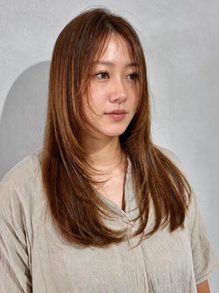 ロング 天王町×韓国レイヤー 髪質改善 佐藤友茉のヘアスタイル