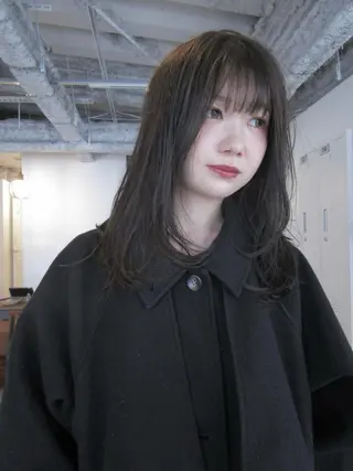 セミロング カラー yu maのヘアスタイル
