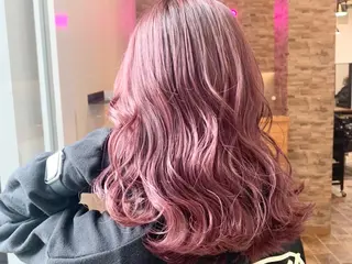 ミディアム カラー ヘアカラー&縮毛矯正 STAR☆RIVERのヘアスタイル