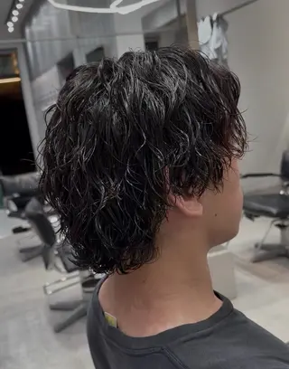ミディアム パーマ メンズ fifth 菅崎愛斗のヘアスタイル