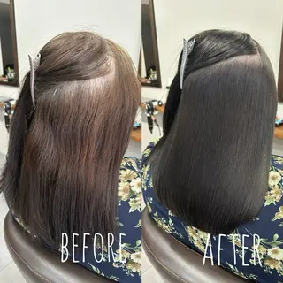 セミロング 縮毛矯正、髪質改善／ 松田 龍之介のヘアスタイル