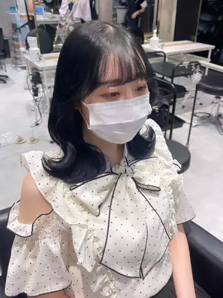 ミディアム カラー パーマ ヘアアレンジ メンズ キッズ ネイル マツエク・マツパ アイブロウ レイヤー/ダブル カラー/YURINAのヘアスタイル