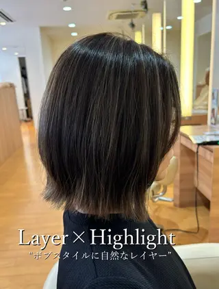 ミディアム カラー レイヤー/艶カラー 奥野恭平のヘアスタイル