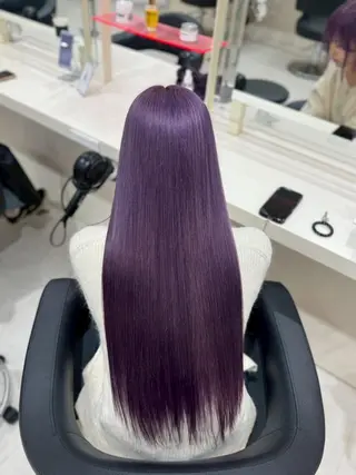 カラー ロング ラベンダー/ピンク 💜🌷原宿のヘアスタイル