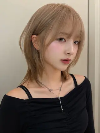 ミディアム カラー ヘアアレンジ ivybyCIEL 女性専用サロンのヘアスタイル