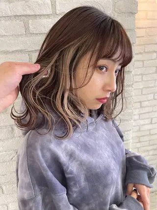 ミディアム さくら/似合わせレ イヤー/艶カラー🖤のヘアスタイル