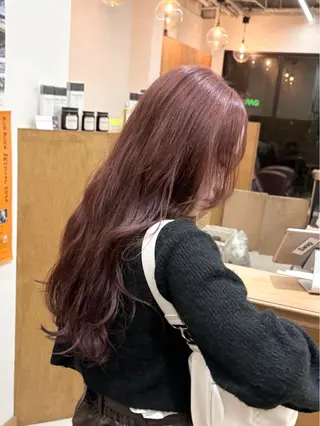 セミロング カラー ヘアアレンジ ハル🌸柔色/ ブリーチなし/艶髪のヘアスタイル