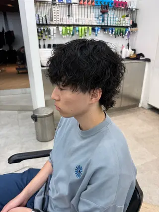 ショート カラー パーマ メンズ キッズ 栄💗メンズ｜似合せ パーマ｜haruのヘアスタイル