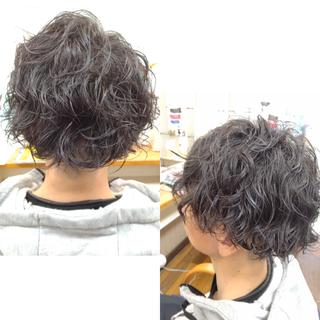 パーマ メンズ ショート 森長 咲子のヘアスタイル