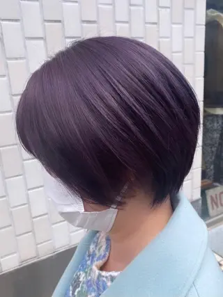 ショート カラー 女性目線でつくる ボブ縮毛矯正のヘアスタイル