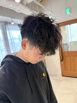 パーマ メンズ 岡本 太陽☀️のヘアスタイル