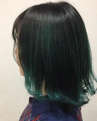 ミディアム カラー 脱白髪染め美容師 竹内涼乃のヘアスタイル