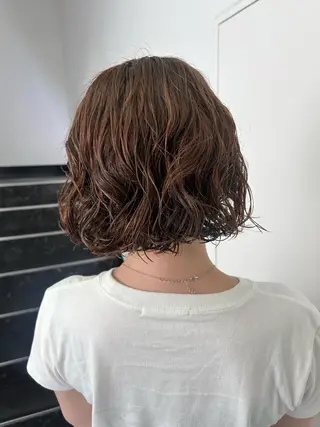 ミディアム カラー パーマ ひかり HAZELのヘアスタイル