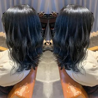 セミロング カラー 韓国🇰🇷 ✂︎hair 内田愛のヘアスタイル