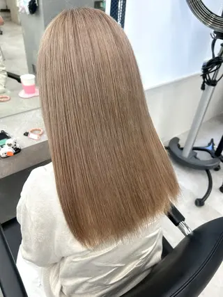 セミロング カラー 横浜ダブルカラー/ ハイトーンエクステのヘアスタイル