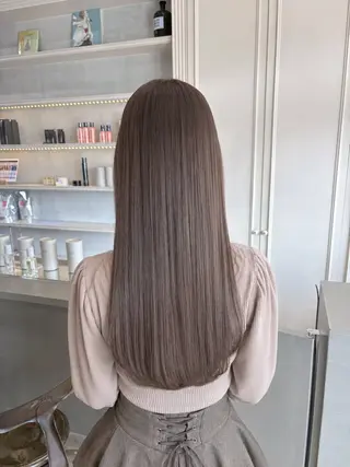 ロング カラー 髪質改善×ハイトーン レイヤー天神美容室のヘアスタイル