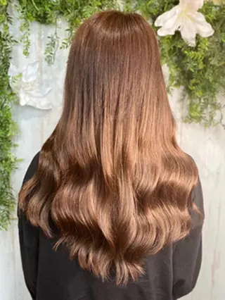 ロング カラー ヘアアレンジ 大阪レミーエクステ チビ編み込みのヘアスタイル