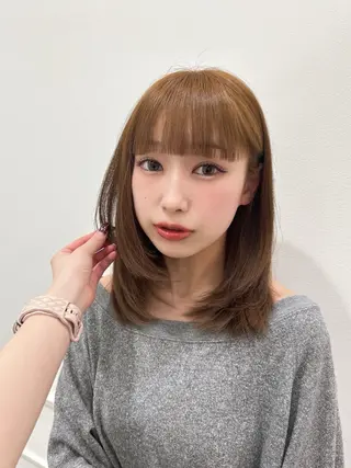 ミディアム 新田 妃那のヘアスタイル