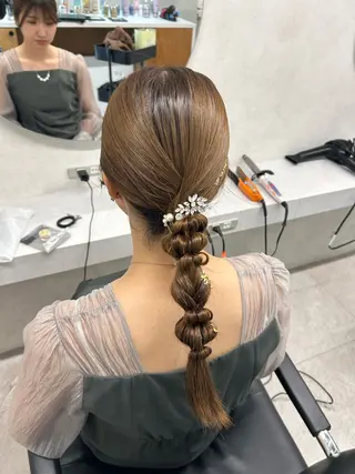 ロング ヘアアレンジ 🎀HARU/ボブ/ セット/赤み消し🫧のヘアスタイル