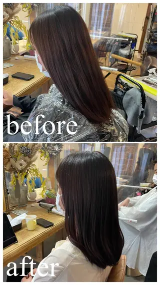 ミディアム カラー 英語ok sohee ソヒ 305号室のヘアスタイル