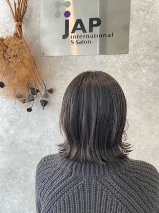 ミディアム カラー たなか りなのヘアスタイル