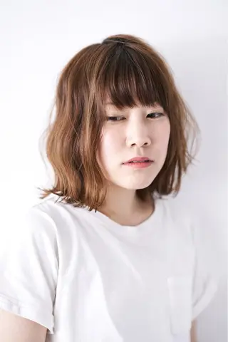 ミディアム カラー パーマ 年間1500人担当 代表　南一路のヘアスタイル