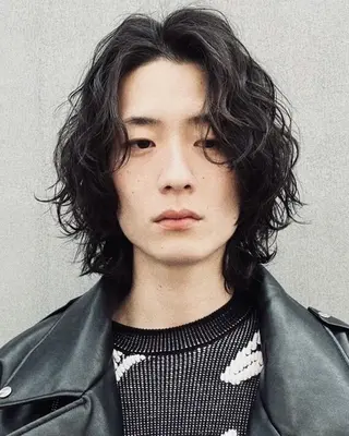 ミディアム カラー パーマ メンズ キッズ 栄💗メンズ｜似合せ パーマ｜haruのヘアスタイル