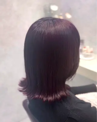 ミディアム カラー suzuka/透明感 /顔周り/美髪矯正のヘアスタイル