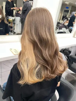 セミロング カラー *モデル募集🤍横浜 透明感カラー🫧のヘアスタイル