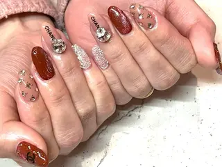 ネイル 韓国/ワンホン/長さ 出しつけ放題🎀のネイルデザイン