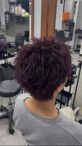 ショート カラー パーマ ヘアアレンジ メンズ キッズ 波巻き/シャドウ/ 特化 福田朝輝のヘアスタイル