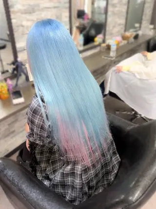 ロング カラー ハイトーンエクステ 🎩カズキ🎩のヘアスタイル