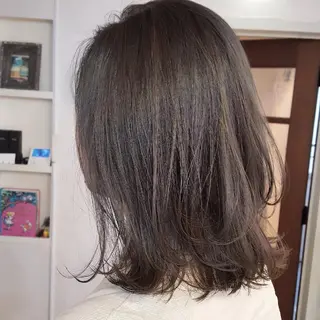 セミロング カラー 韓国風レイヤーカット 上手く丁寧早い/マツのヘアスタイル